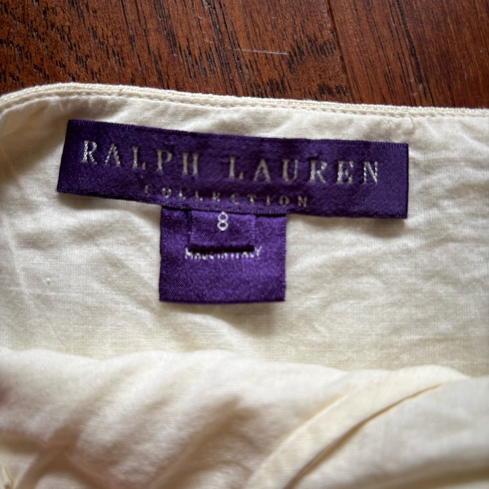 Ralph Lauren Purple Label Linen Flounce Skirt Italy | Size 8 - Picture 6 of 9